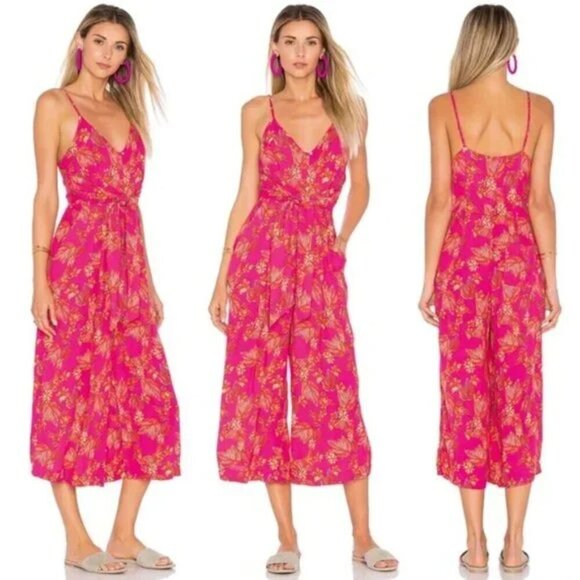 Free People Hot Tropics Wide Leg Cropped Jumpsuit Size Small - Picture 1 of 12